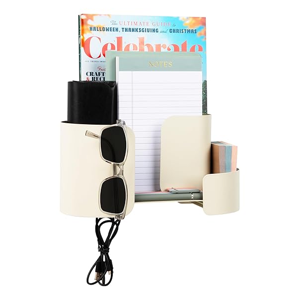 MIND READER HANGING ACCESSORY ORGANIZER, ADHESIVE WALL-MOUNTED SHELF...