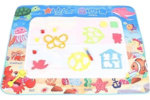 Yechiry Water Doodle Mat, Large Water Painting Mat with Pens, Reusable Toddler Coloring Set, Travel Essential Educational Toy