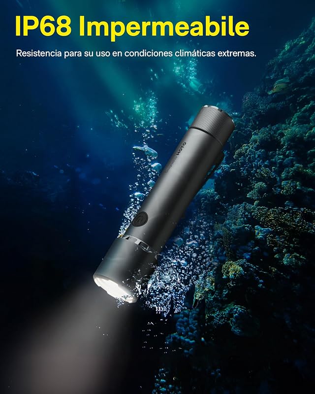 Linterna Táctica, Linterna Led Recargable de 2300 Lúmenes Altos