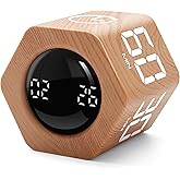 Exlliy Productivity Timer 1, 5, 10, 30, 60 Minutes Preset, Desk Cube Timer with Gravity Sensor/Mute/Vibration for ADHD, Work,
