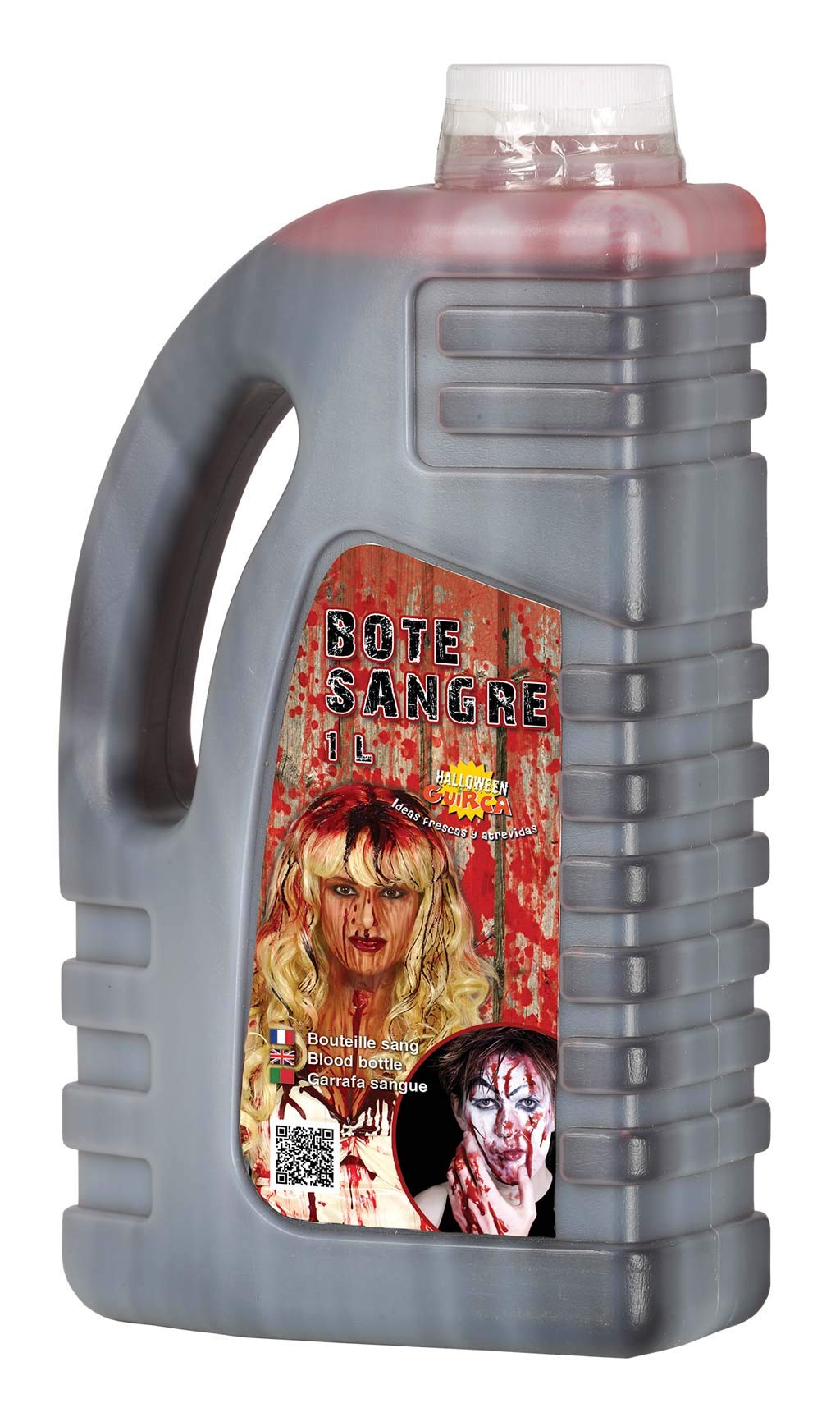 FIESTAS GUIRCA | Fake Blood Bottle (33.8 oz) - Latex Makeup for Horror and Scary Fancy Dress - Ideal for Halloween, Carnival and Horror Movie Parties - Suitable for All Users - Red