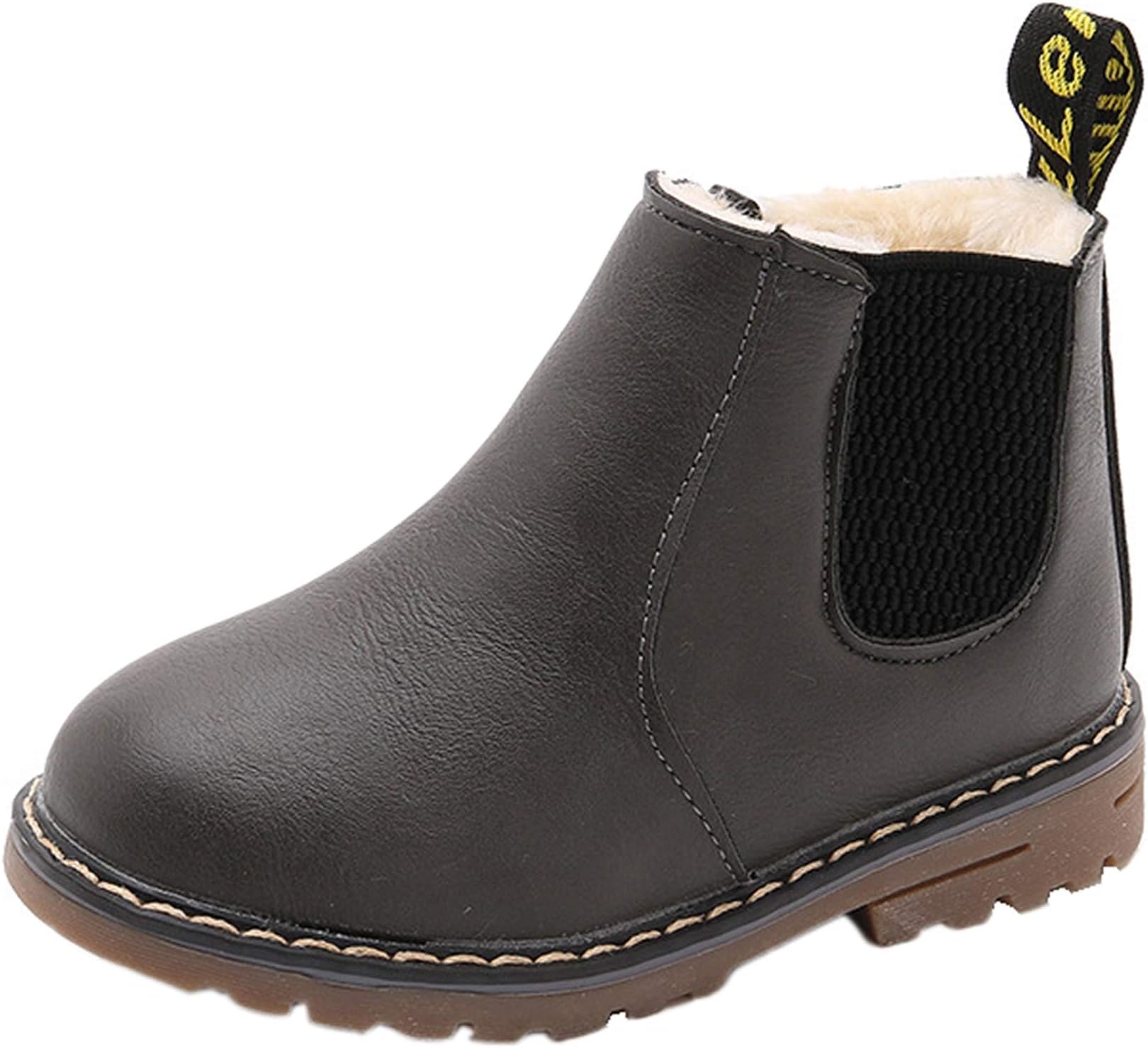 WUIWUIYU Kids' Boy's Girl's Zipper Waterproof Short Ankle Boots