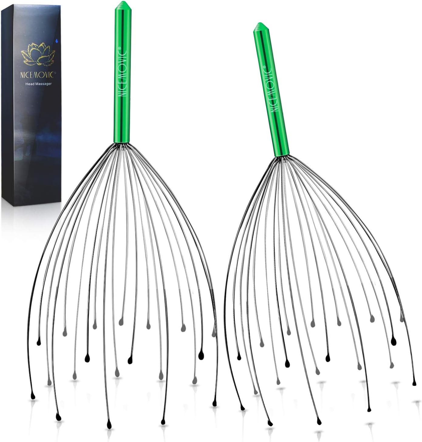 NICEMOVIC 2 Pack Head Massager Scalp Scratcher 20 Fingers