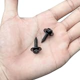 DDHOMIN 40 Pcs Hex Self-Tapping Black Screws with Washers for Automotive Panels view 3