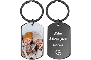Personalized Engraving Photo Text+Icons Keychain Drive Safe Pet Memorial Anniversary Custom Keychain Gifts