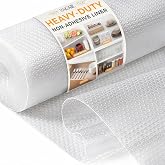BAGAIL Refrigerator Shelf Liner, Non-Slip Drawer Cabinet Liner, 12"x20' | Heavy-Duty Fridge Liner, Easy Trim, Non-Adhesive, Fast Lay-Flat, Waterproof BPA-Free Clear Mat for Kitchen Cabinets Pantry