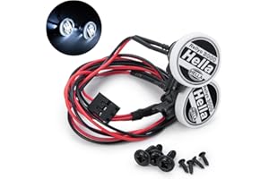 Zolikar RC Round Light Headlight Spotlight LED Light Bar 2PCS for 1/10 RC Crawler Car TRX4 TRX6 SCX10 90046 Upgrades