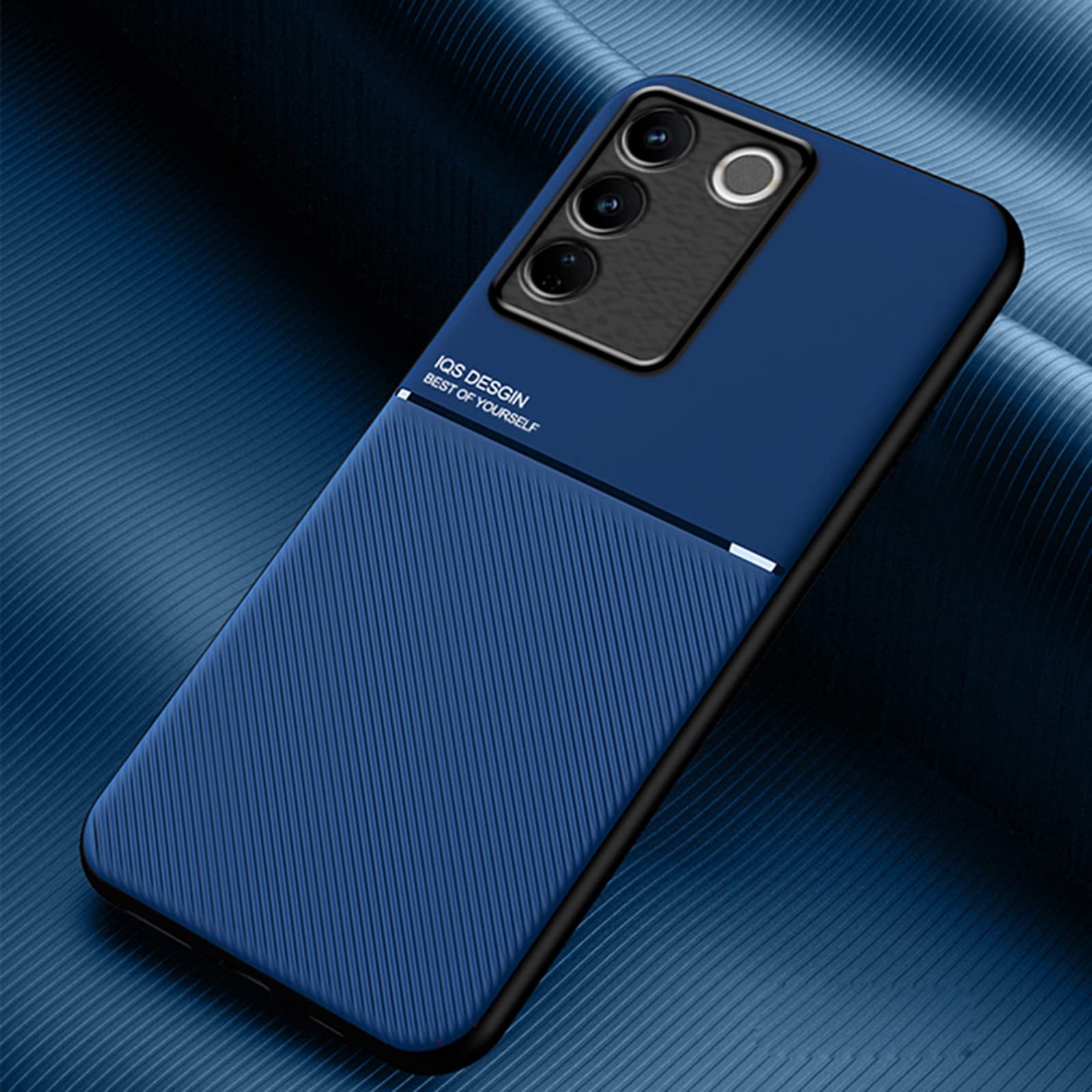 TIANCI Case for Vivo V27 Pro/Vivo V27, Skin Texture is Non-Slip and Shockproof Phone Case, [Skin-Friendly PU Leather] [Ultra-Thin TPU] Cover for Vivo V27 Pro/Vivo V27 Blue
