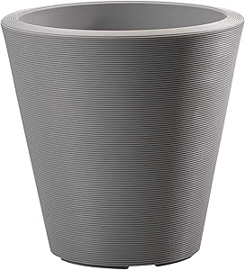 Crescent Garden Madison Planter, Double-Walled Plant Pot, 20" (Slate)