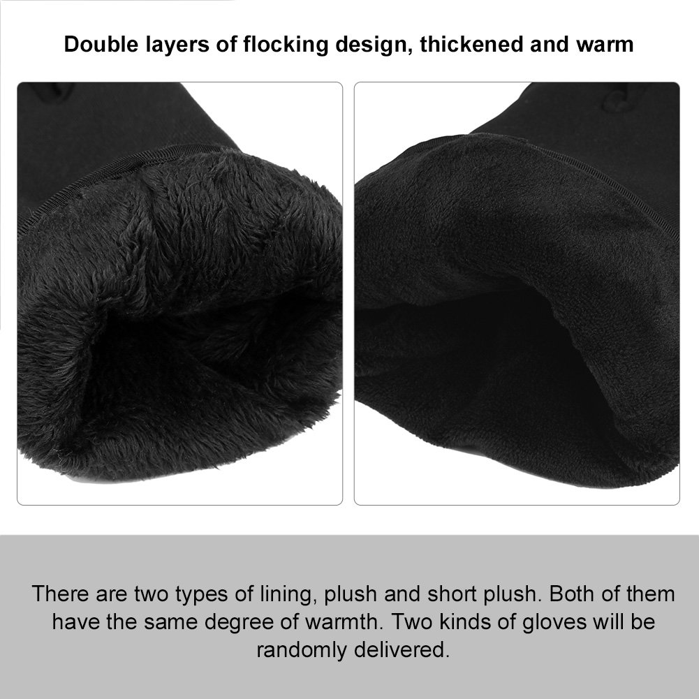 Vbiger Winterhandschuhe Wasserdicht Fahrradhandschuhe Sporthandschuhe SkiHandschuhe Outdoor Snowhandschuhe mit dickem Fleecefutter, Schwarz-1, XL