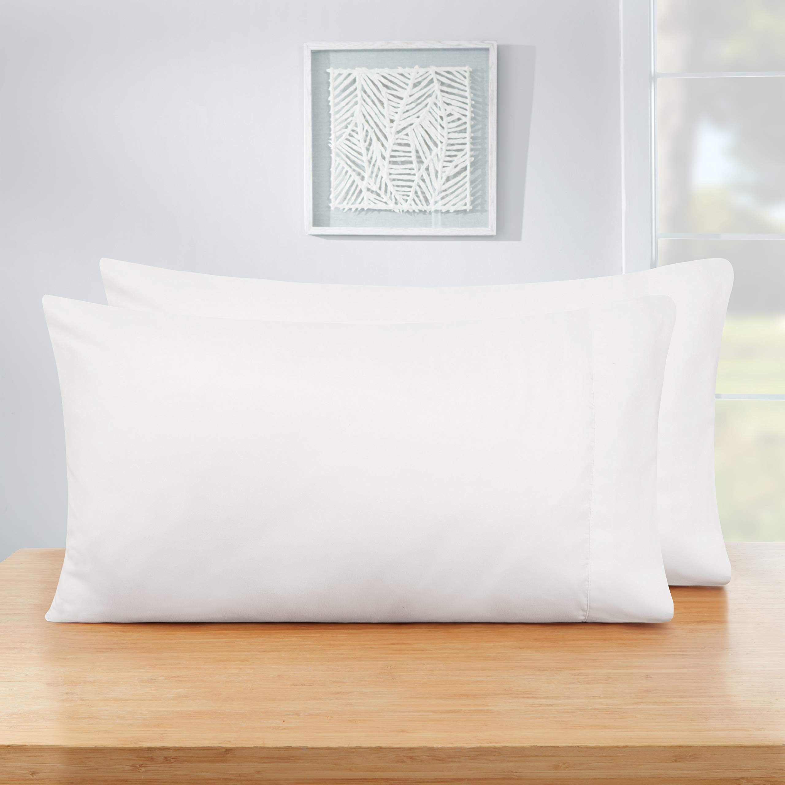 Empyrean BeddingQueen Pillowcase Set - Soft, Breathable Microfiber Material, 20 x 30 Inch, White