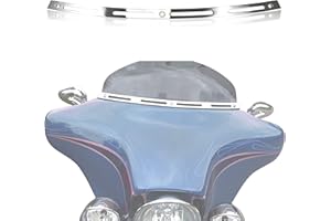 VEISUTOR Windshield Trim for Harley Street Glide 96-13, Polished Stainless Slotted Windshield Windscreen Trim for Harley Tri 