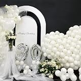 HYKJNBW Pearl White Balloons 50 Pack 12 Inch Thick Latex Birthday Wedding. view 6