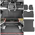 powoq 5.5FT Floor Mat Compatible with 2015-2024 Ford F150 Truck Bed Liner Bed Mat TPE Truck Bed Mat Floor Liner Replacement for 2015-2024 Ford F150 Accessories (3-Fold 5.5FT Bed Mat+Floor Mat)