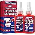 Thread Locker 271, Threadlocker, High Strength Red Thread Lock, Lock & Seal Nuts, Bolts, Fasteners and Metals, Against Losening and Leakage (50 mlx2)