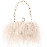 Women Real Natural Ostrich Feather Evening Bags Purses Clutch Vintage Banquet Handbag