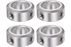HARFINGTON 4pcs Shaft Collar 15mm Bore Aluminum Alloy Set Screw Shaft Collars, 24mm OD, 10mm Width, for Wheel Barrow Axle, Gearbox Assemblies, CNC Machine Tools, Industry, Anodization