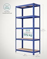 SONGMICS 5-Tier Steel Shelving Unit 875 kg Load 40x90x180 cm Blue GLR040Q01 view 7