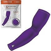 B-Driven Sports Compression Arm Sleeve For Men Women Youth - Solid Single | Solid Color Compression Arm Sleeve For Volleyball Baseball Weightlifting With Breathable Moisture-Wicking Support