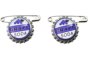 COLIBROX Set of 2 Replica ELLIE BADGE GRAPE SODA BOTTLECAP PIN! "UP" & Sticker Gift Bags Broach Costume Jewelry Badge Pin