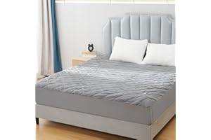 Eydna Electric Mattress Pad Twin Size 39"x75" with Adjustable 1-10 Hours Timer Auto Off, 6 Heat Setting, Fit Up to 15 Inch Deep Pocket, Machine Washable, Gray