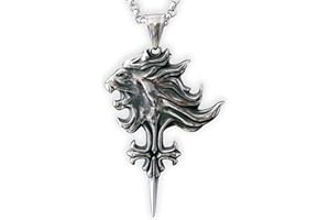 BALDUR JEWELRY Stainless Steel Squall Gunblade Leonhart Griever Silver Necklace Pendant Fantasy RPG F F VIII Amulet Keychain Jewelry with Engraving