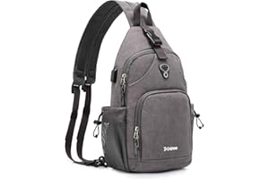 G4Free Canvas Sling Bag Crossbody Backpack RFID Blocking Hiking Daypack Shoulder Bag for Travel Outdoor