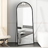 Beauty4U Full Length Mirror 180x80cm Arched Top Black Aluminum Frame
