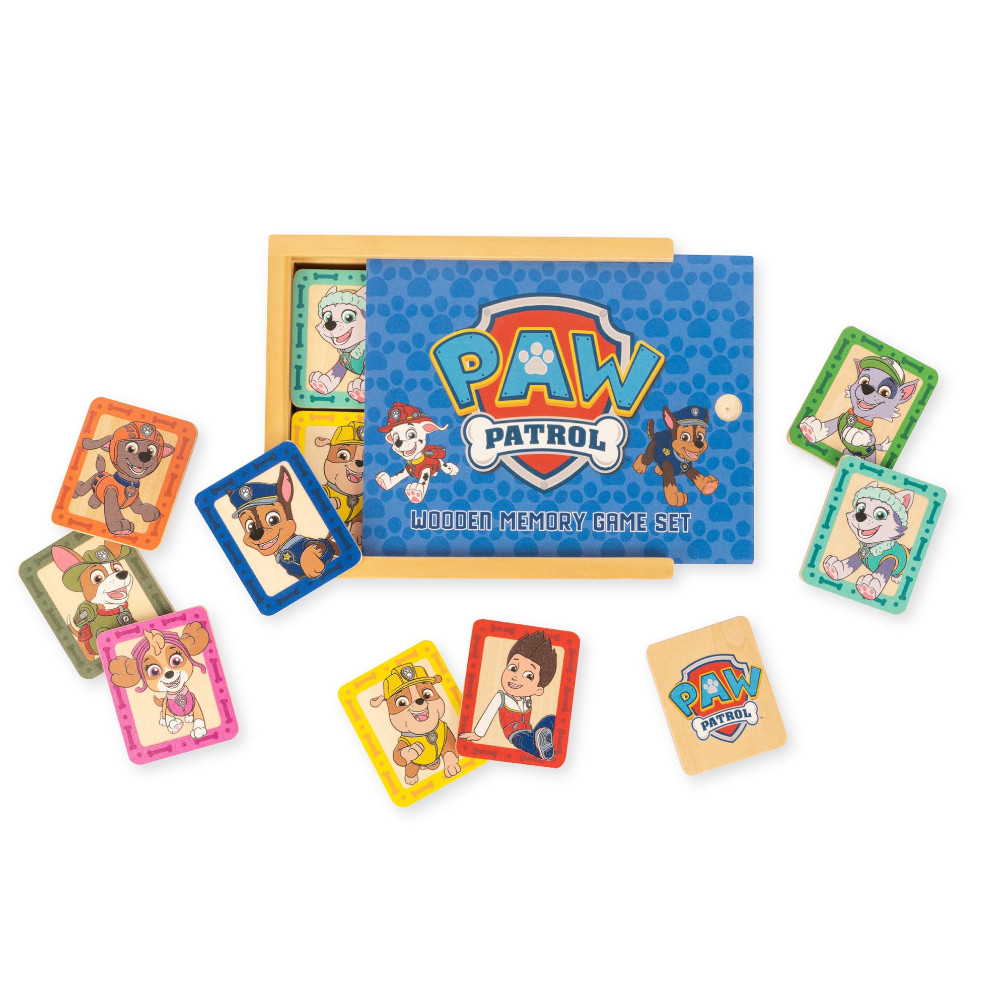 Paw Patrol Wooden Memory Game – Develops Cognitive & Matching Skills – 18 Character-themed cards – On-the-Go Play for Kids & FSC-Certified – Suitable for 2 Years and Up