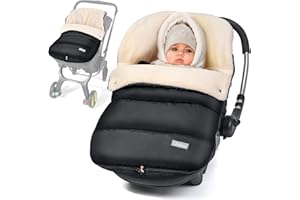 Orzbow Winter Baby Car Seat Cover, Universal Car Seat Bunting Bag for Babies with Adjustable Zipper, Removable Car Seat & Str