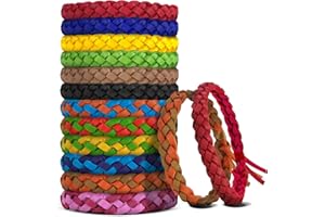 BuggyBands 36 Pack Mosquito Repellent Bracelets, DEET-Free Natural Bands, PU Leather Insect & Bug Repellent Wrist Bands for Kids & Adults, Individually Wrapped
