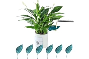 LIGHUFEIC 12PCS Plant Watering Funnel Devices,Leaf Shape Watering Funnel Leaves Plant Pot Irrigation Watering Drip Devices,Indoor and Outdoor Leaflow Plant Watering(Blue)