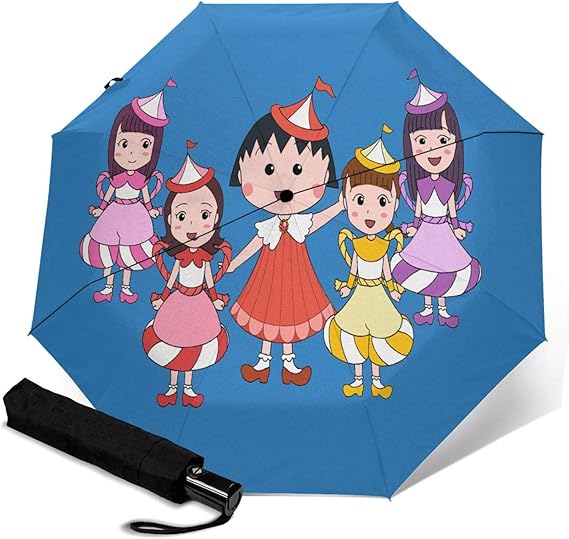 Amazon ちびまる子ちゃん 全自動超大型折りたたみ傘日焼け止め紫外線対策カップル日傘学生男女晴れの日 雨の日に通用します 服 ファッション小物 通販
