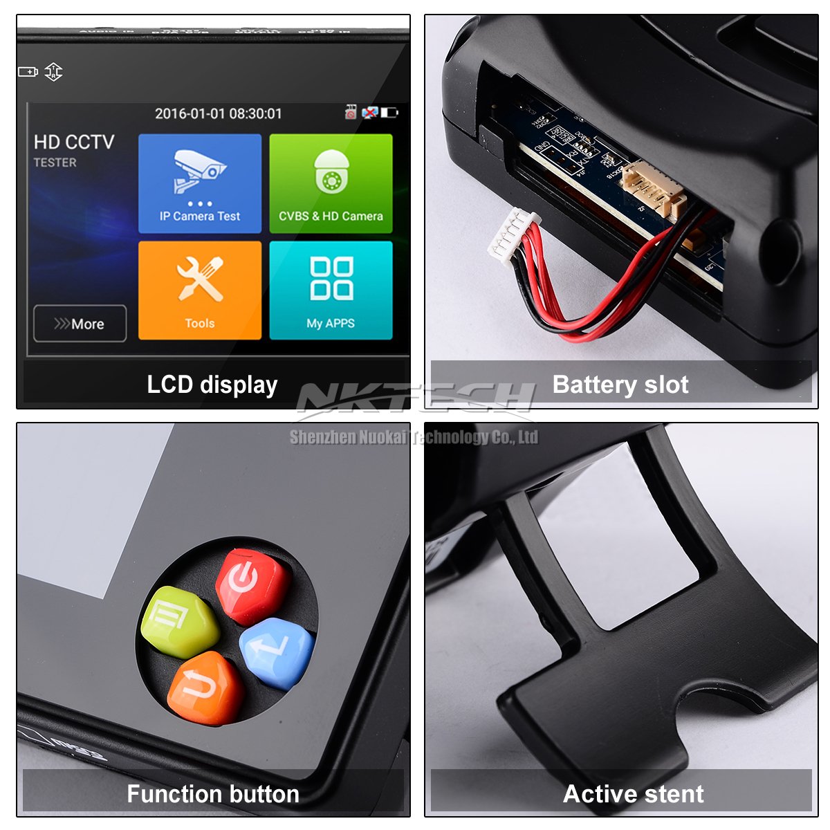 Amazon.com : NKTECH NK-795 IP Camera CCTV Tester Security Monitor Analog  CVBS Cameras DVR Kits Test WiFi 3.5" TFT Touch Screen Audio 4K Video  Display ...