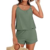 Hanna Nikole Romper One Piece Swimsuits with Short for Women, Boyleg Bathing Suit with Pockets Modest Swimwear