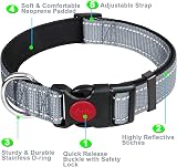 ATETEO Reflective Adjustable Dog Collar with Soft Neoprene Padding 13-19.7in view 2