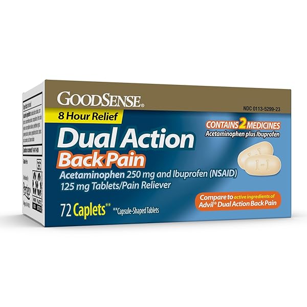 GOODSENSE DUAL ACTION ACETAMINOPHEN AND IBUPROFEN (NSAID) TABLETS, 250 MG/125 MG, BACK PAIN, 72 COUNT
