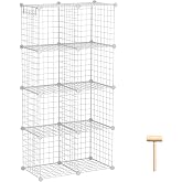 C&amp;AHOME Wire Cube Storage, 8-Cube Organizer Metal C Grids Storage, White | Storage Bins Shelving, Modular Shelves, DIY Closet Cabinet Ideal for Living Room, Home, Office