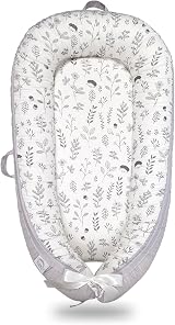 EAQ Hedgehog Baby Lounger Nest 0-12 Months 100% Cotton Portable Co-Sleeping