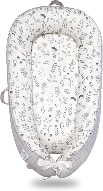 EAQ Hedgehog Baby Lounger Nest 0-12 Months 100% Cotton Portable Co-Sleeping