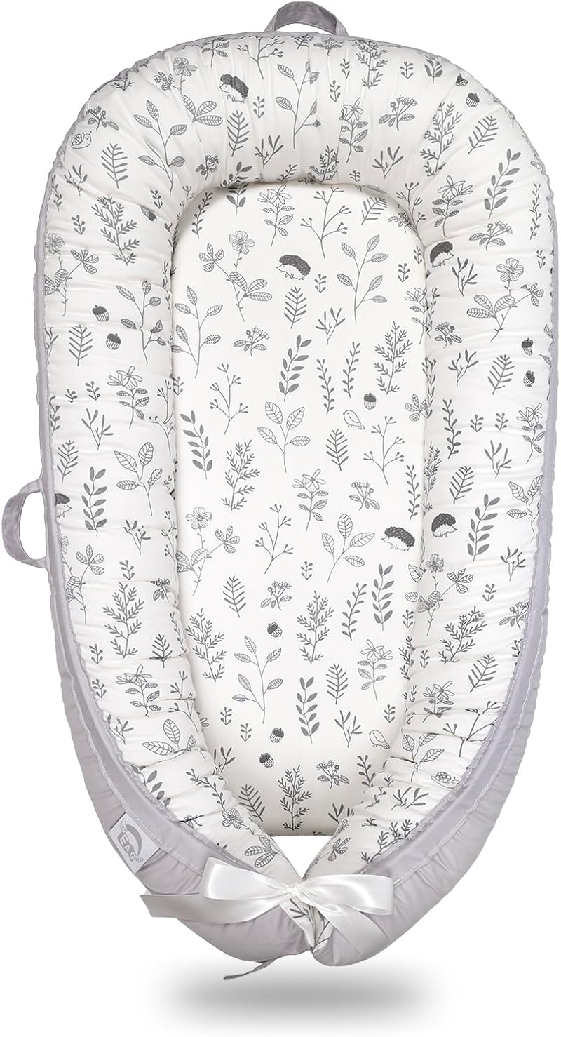 EAQ Hedgehog Baby Lounger Nest 0-12 Months 100% Cotton Portable Co-Sleeping