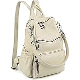 UTO Women Backpack Purse Leather Vegan Ladies Fashion Designer Rucksack Convertible Travel Shoulder Bag with Tassel
