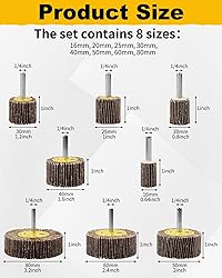 SHITIME 8 Pcs Flap Wheel Sander Set, 1/4" Shank