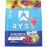 Ryse Clear Whey Isolate Protein Powder - Kool-Aid Tropical Punch - 22g Fast-Digesting Whey Protein - Light, Juicy &amp; Refreshing - 100 Calories, Zero Sugar, Zero Artificial Colors - 20 Servings Bag
