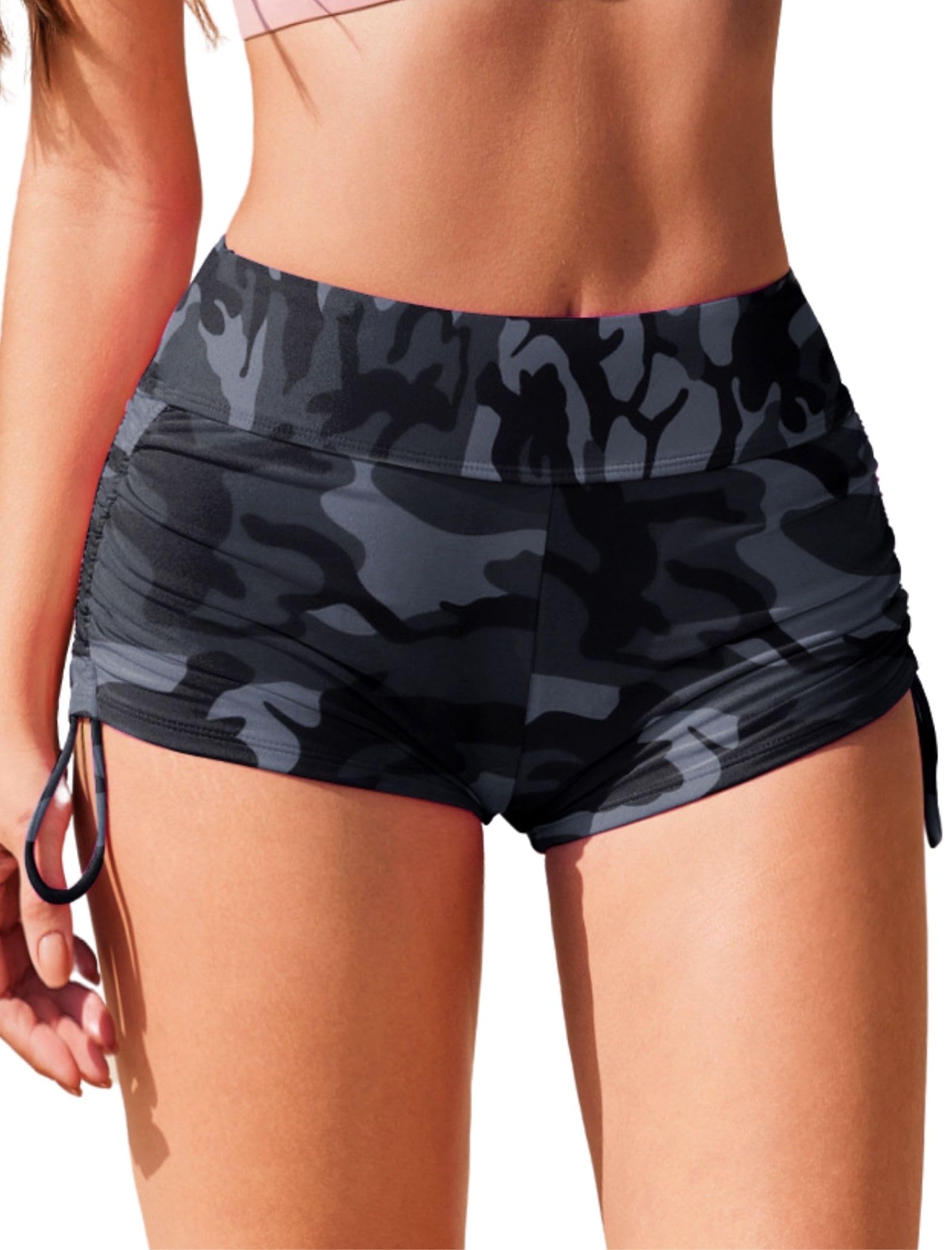 Photo 1 of AI'MAGE Womens 3" Swim Board Shorts High Waisted Bathing Suit Bottoms Boy Shorts Camouflage