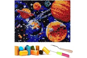 PUZAMEN Latch Hook Rugs Kits for Kids Adults Beginners, Dinosaur Owl Smile Star Sunflower Dog Panda Small Large DIY Latch Hook Rug Making Kit for Girls and Boys