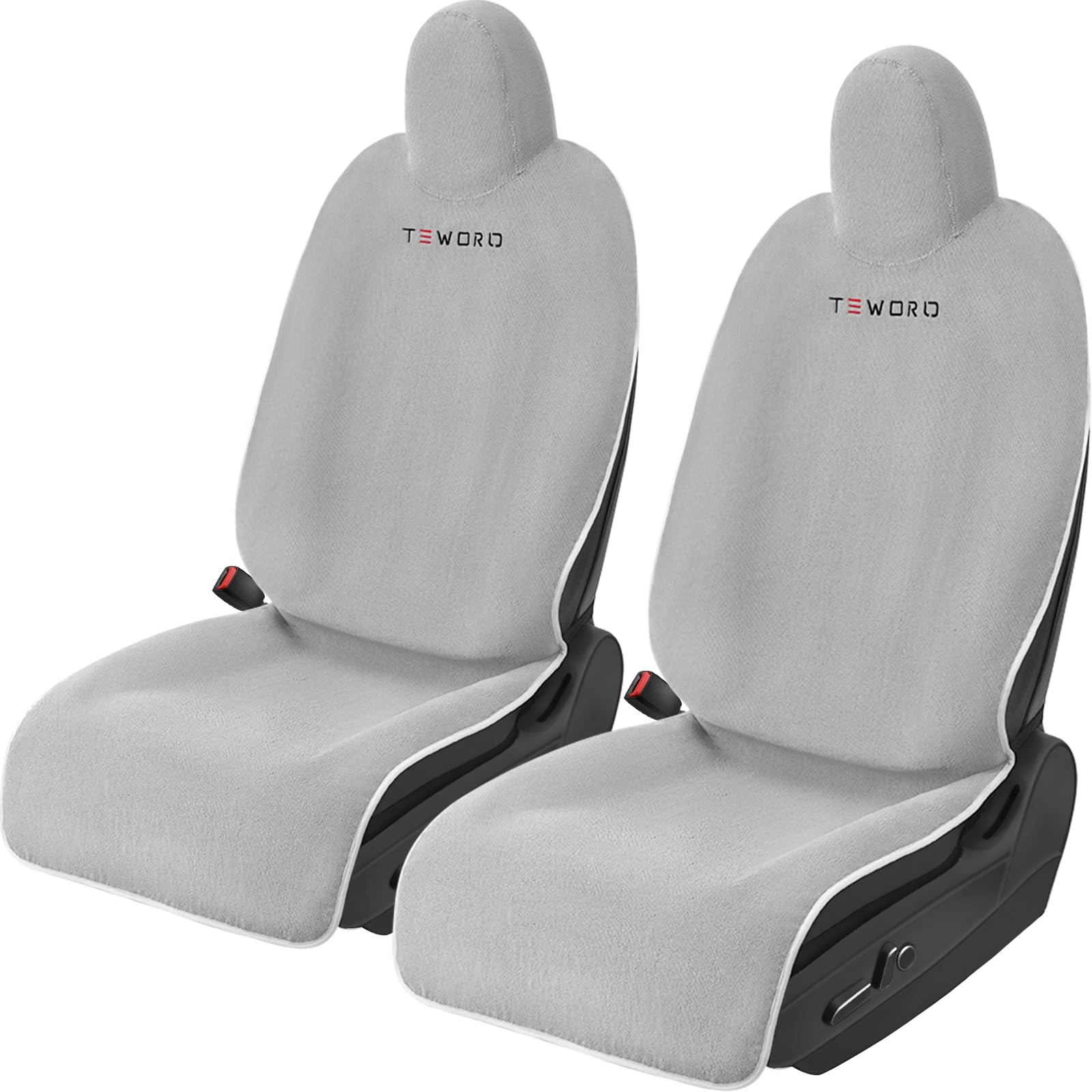 Photo 1 of Premium Microfiber Towel Tesla Model Y Juniper/3 Seat Covers, Waterpooof | Sweatproof | Machine Washable | Non-Slip, Seat Protector for Tesla Model 3/Y 2016-2025 Interior Accessories - (2Pack, Gray)