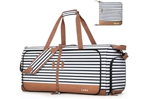 Lekesky Foldable Travel Duffle Bag for Women, 80L Large Duffel Bag with Shoes Compartment and Straps, Overnight Bag Carry On 