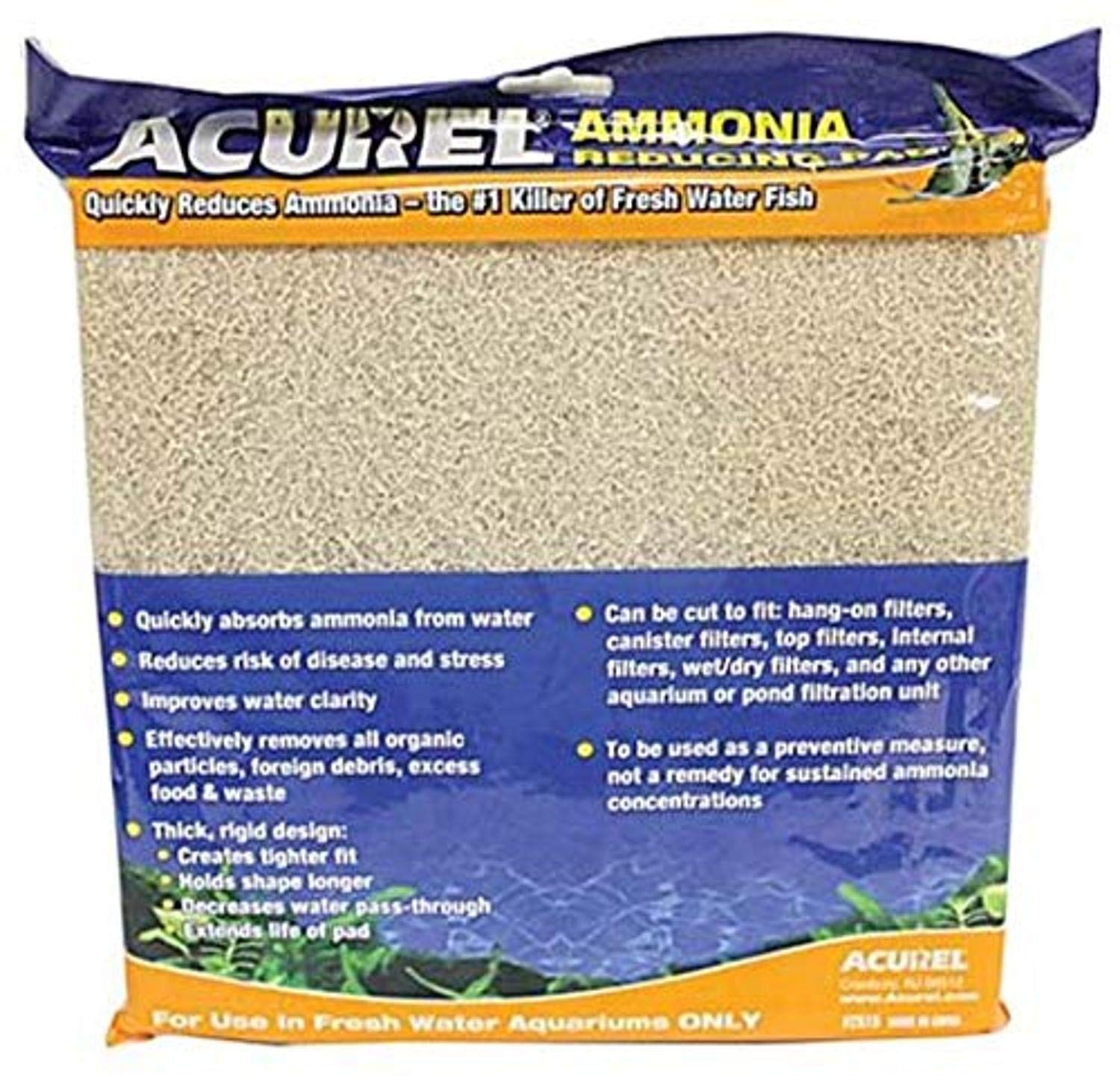 Acurel Ammonia Reducing Media Pad Aquarium and Pond Filter Accessory, 10-Inch by 18-Inch
