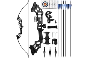 SERfawnCH Recurve Bow and Arrow Set for Adults, 30–40lbs Right-Handed Archery Kit with Carbon Arrows & Accessories for Outdoor Target Practice